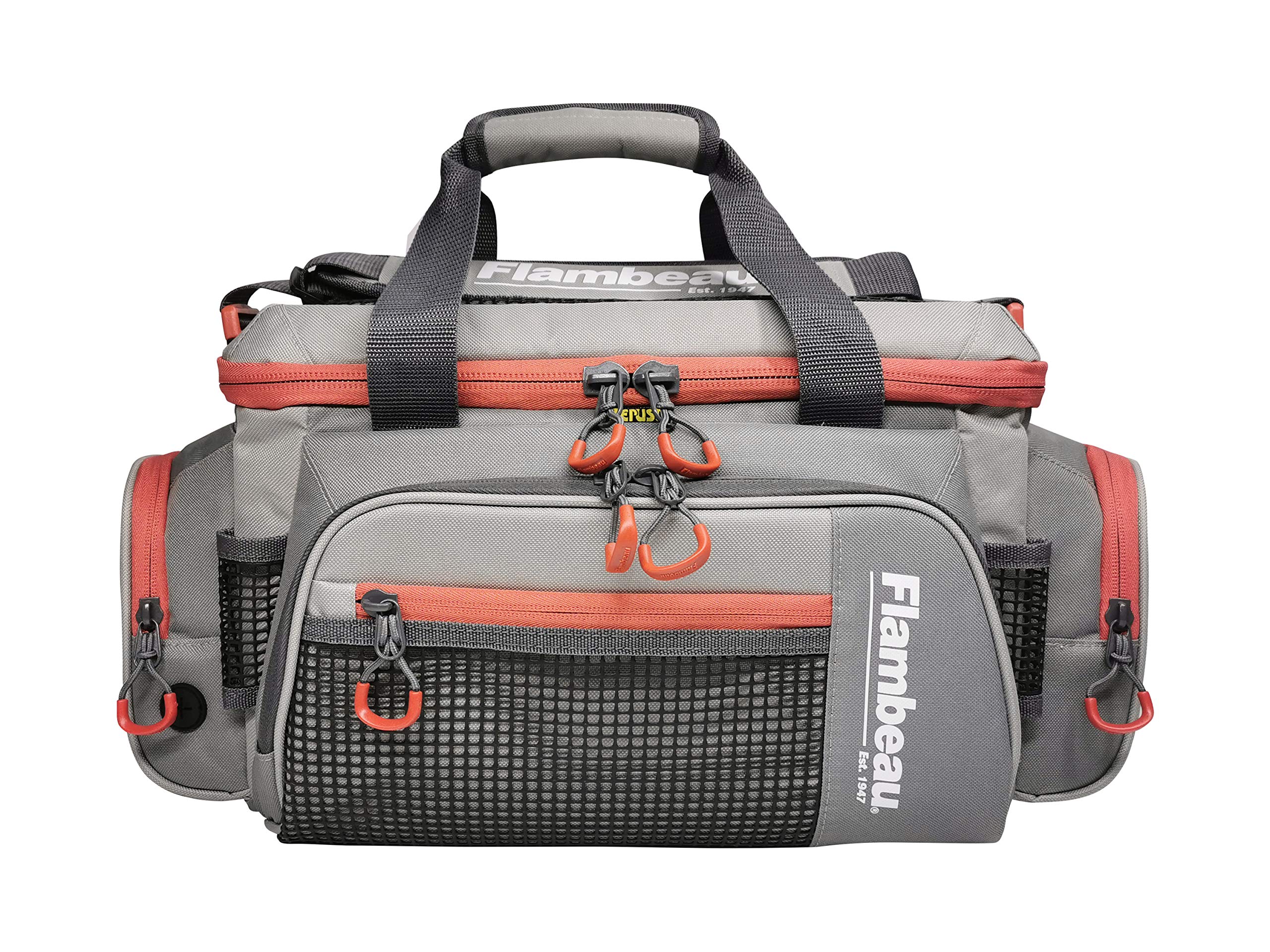 Flambeau Evolution Outdoors FL30006: 5007 Pro-Angler Zerust Tackle Bag (Grey/Red) - Includes 3 Trays