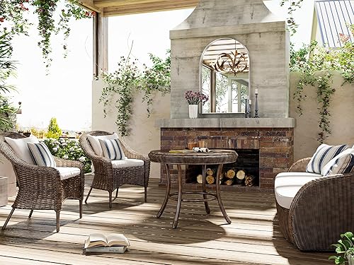 Miniatura 24 de Brightify Espejo arqueado, espejo de pared de arco negro de 26 x 38 pulgadas, espejo de baño negro con marco de metal, espejo de tocador de baño