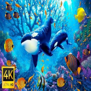 Aquário 4K VIDEO 🐠 Belo Peixe relaxante do recife de coral - Música relaxante de meditação do sono
