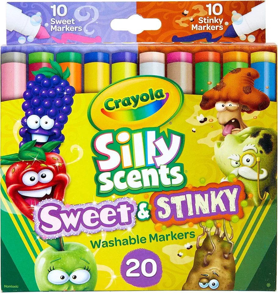 20 ct. Silly Scents Sweet & Stinky, Washable, Broad Line Markers