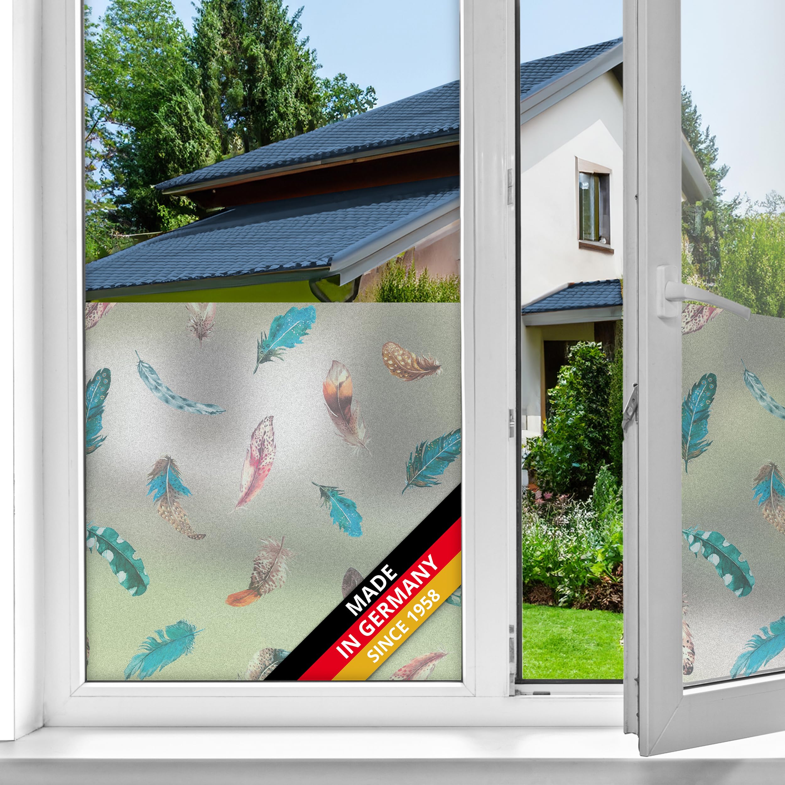 D-C-Fix Feathers Frosted Frosty Privacy Static Cling Window Vinyl Film 2M X 45Cm from B&Q