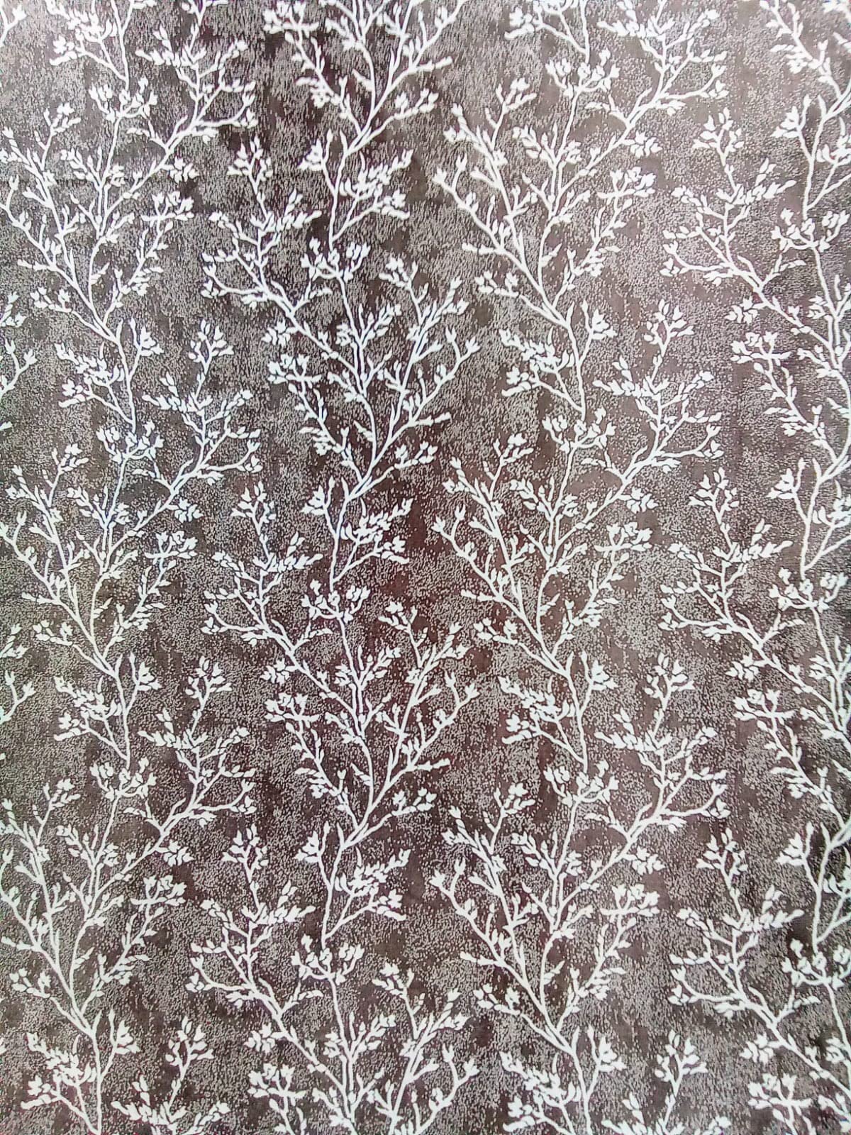 SB INDIA Polyester Printed Fabric for Curtains Floral Decorative Soft Smooth Curtain Fabric Cloth Material for Curtains (Coffee, 2 Meter)