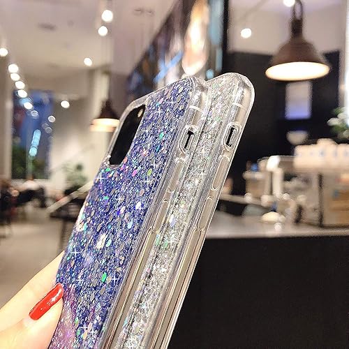 Miniatura 4 de Funda diseñada para iPhone 11 Pro Max, con purpurina brillante para mujeres y niñas, bonita funda de goma delgada, suave, TPU a prueba de golpes,