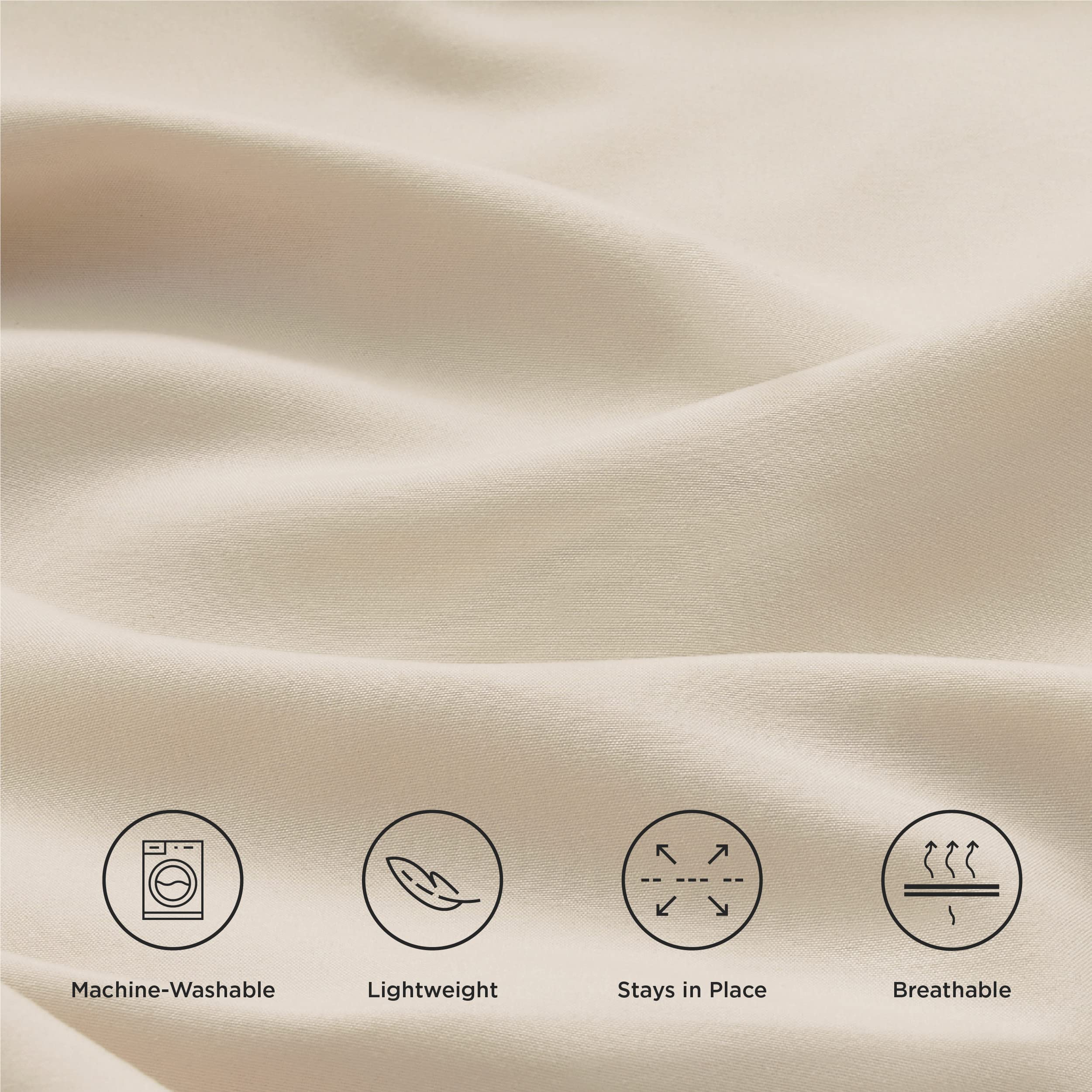 Bedsure Small Double Fitted Sheet - Bed Sheets Extra Deep Pocket 16 Inches (40 cm), Soft Brushed Polyester Microfiber Material for 3/4 Bed, Beige, 122x190cm - 4