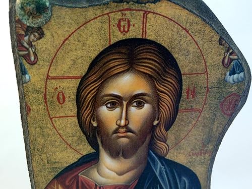 Miniatura 3 de Monte Athos ortodoxo griego de madera hecho a mano icono de Jesucristo  Mp4_1