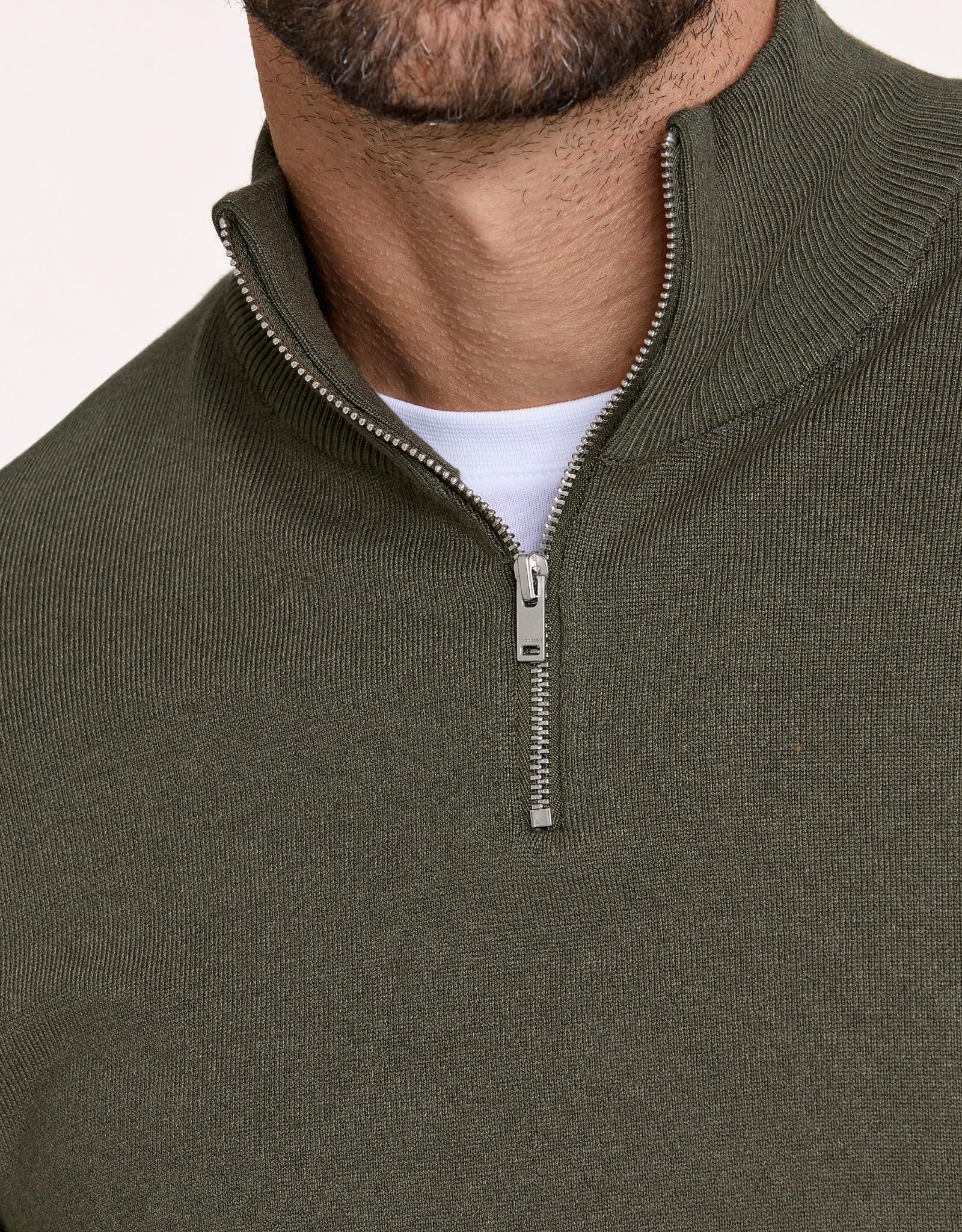 Lindbergh Rollkragenpullover Herren mit Reißverschluss | Strickpullover Zip Herren Relaxed Fit mit hohem Kragen & feinem Rippstrick | Weich & körperbetont | Größe S-3XL