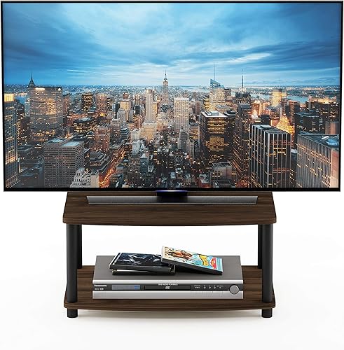 Miniatura 5 de Furinno TURN-N-TUBE - Soporte elevador de TV, 2 niveles, pequeño elevado, sin herramientas, consola de TV para TV de hasta 32 pulgadas, 15.8 x 23.8
