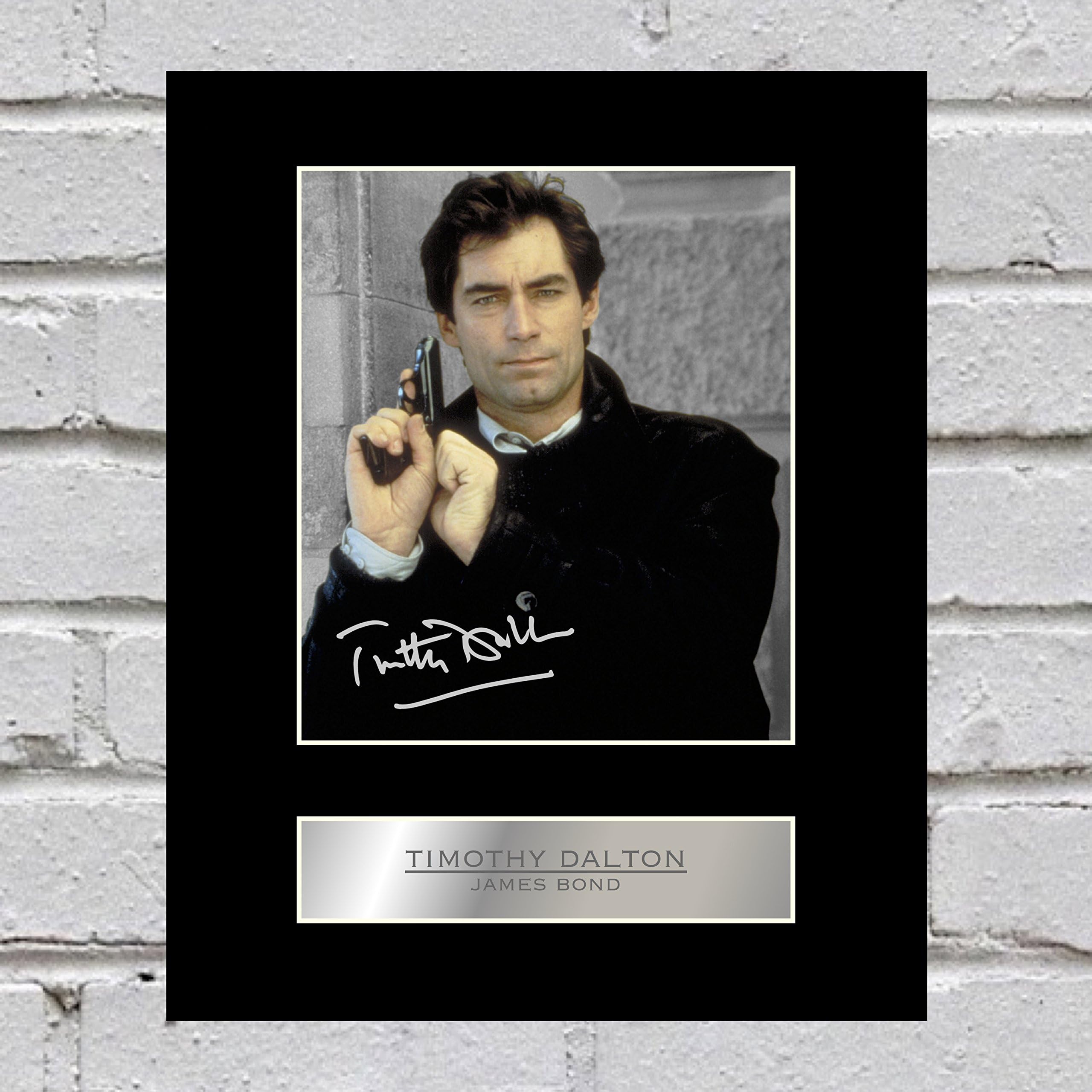 Iconic pics Timothy Dalton Signed Photo Display James Bond 007