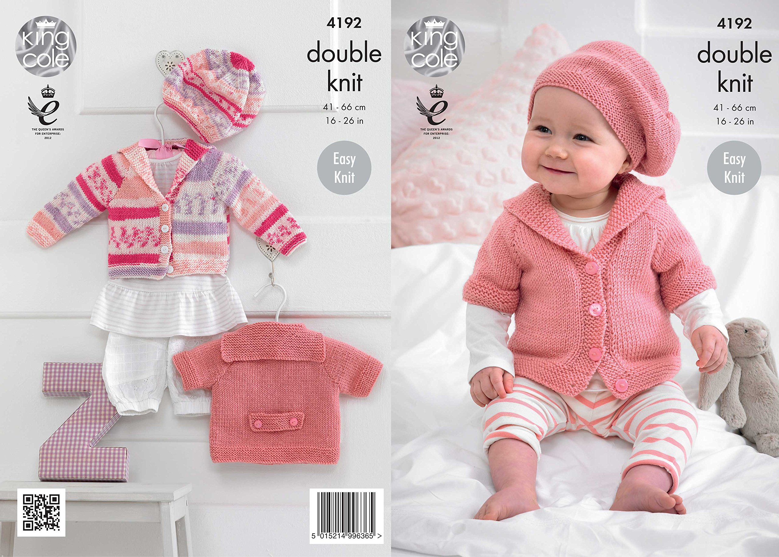 King Cole 4192 Knitting Pattern Babies Cardigans and Beret to knit in King Cole Cherish and Cherished DK by King Cole