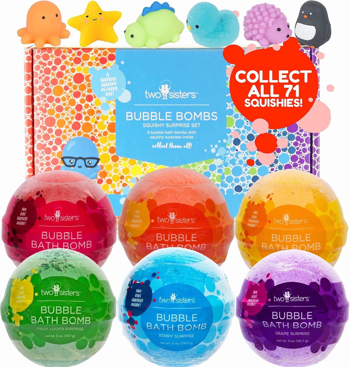 Squishy Bubble Bath Bombs for Kids with Surprise Squishy