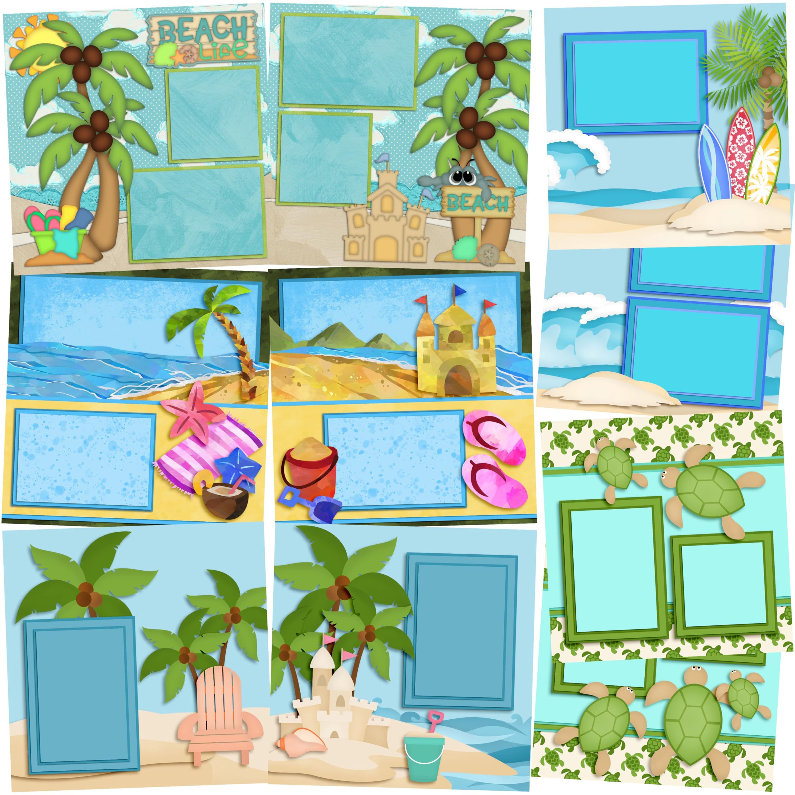 Zestaw scrapbookingu Beach Life - 5 układów podwójnych stron