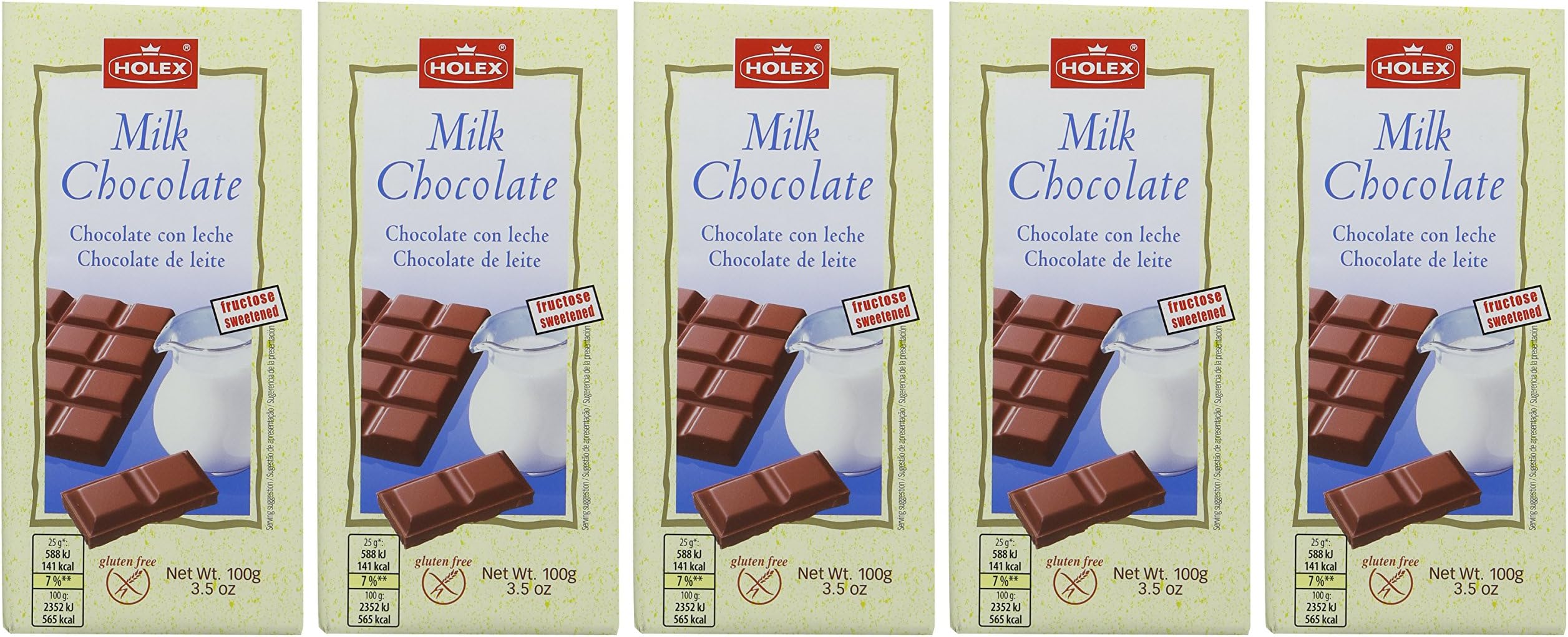 HOLEX DIABETIC CHOCOLATE BARS Milk Chocolate 100g (PACK OF 10)