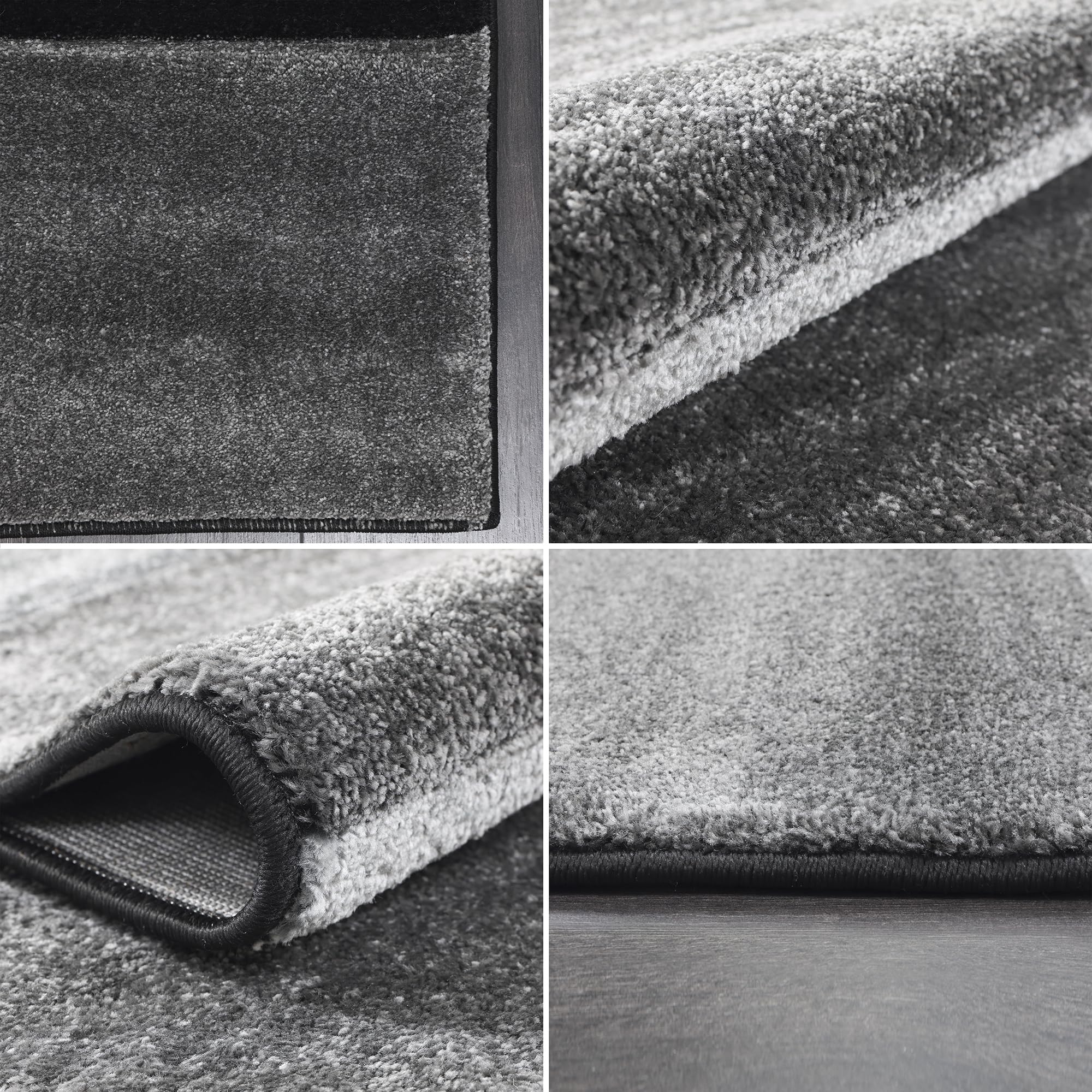 Carpetsale24 Tappeto per Soggiorno 80 x 150 cm Grigio- Design Moderno Tappeto Rettangolare a Pelo Corto per Cucina, Sala da Pranzo e Camera da Letto, Morbido e Facile da Pulire