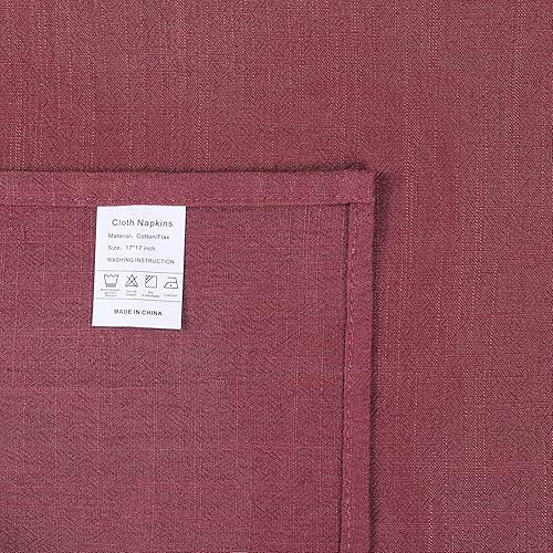 Miniatura 5 de Juego de 6 servilletas de lino de algodón lavable natural, rústico, suave, cómodo y reutilizable, para celebración de bodas y decoración de fiestas