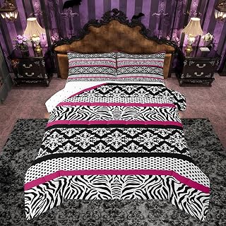 jejeloiu Full Size Damask Print Bedding Set