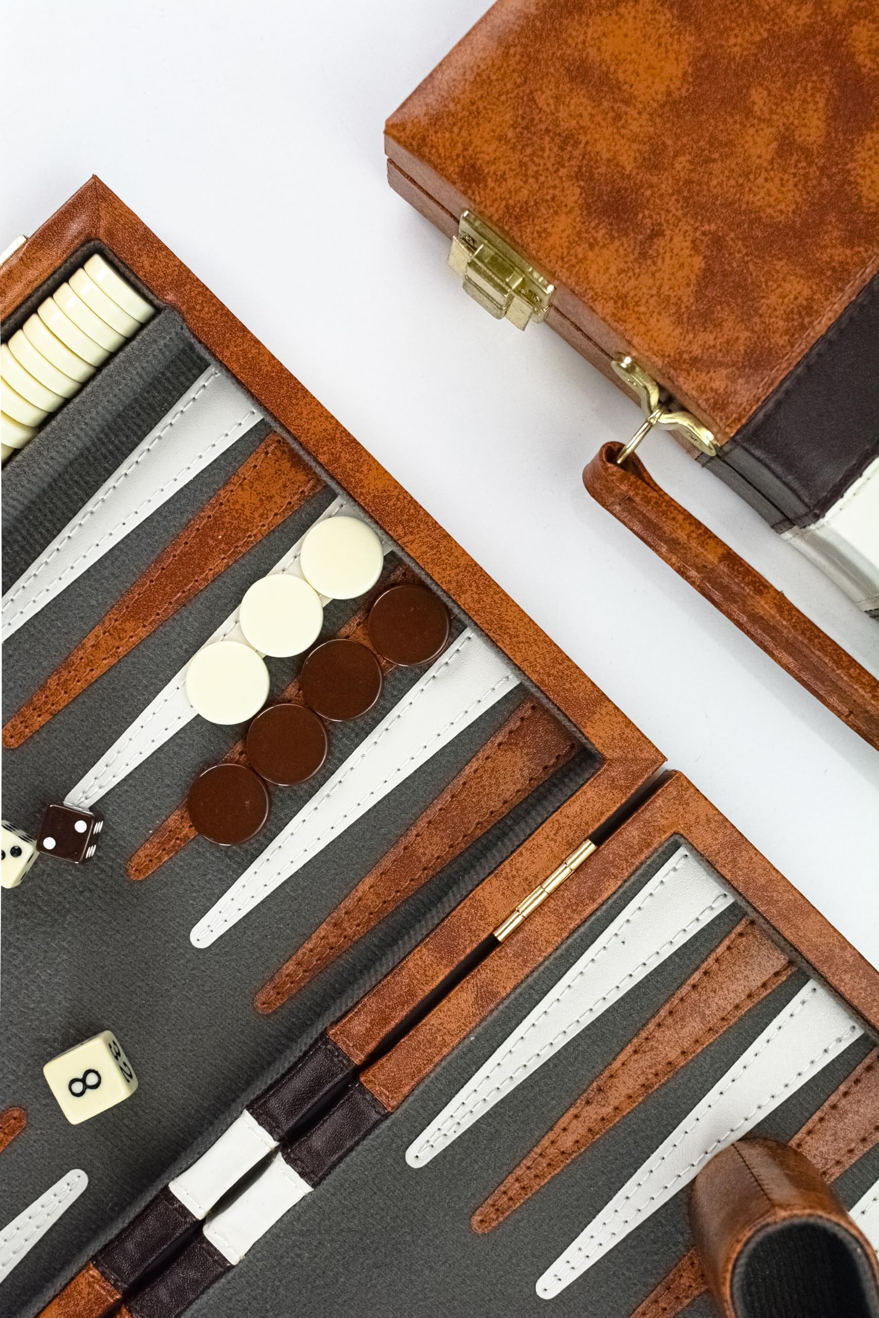 Backgammon Set 11" Klassisches Backgammon Koffer Brettspiel für Erwachsene und Kinder (Braun 11 Zoll)