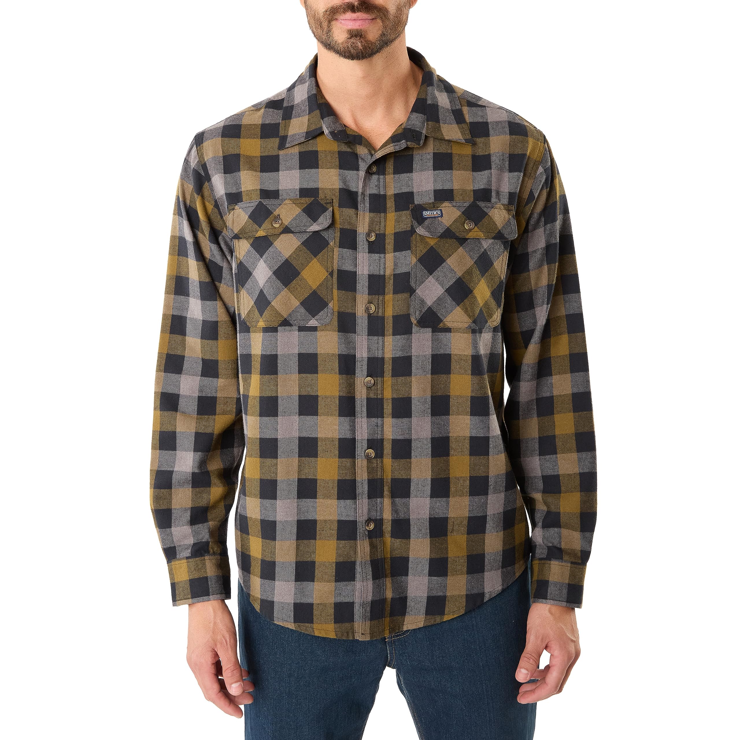 Smith's Workwear Men's Buffalo Two-Pocket Flannel Shirt