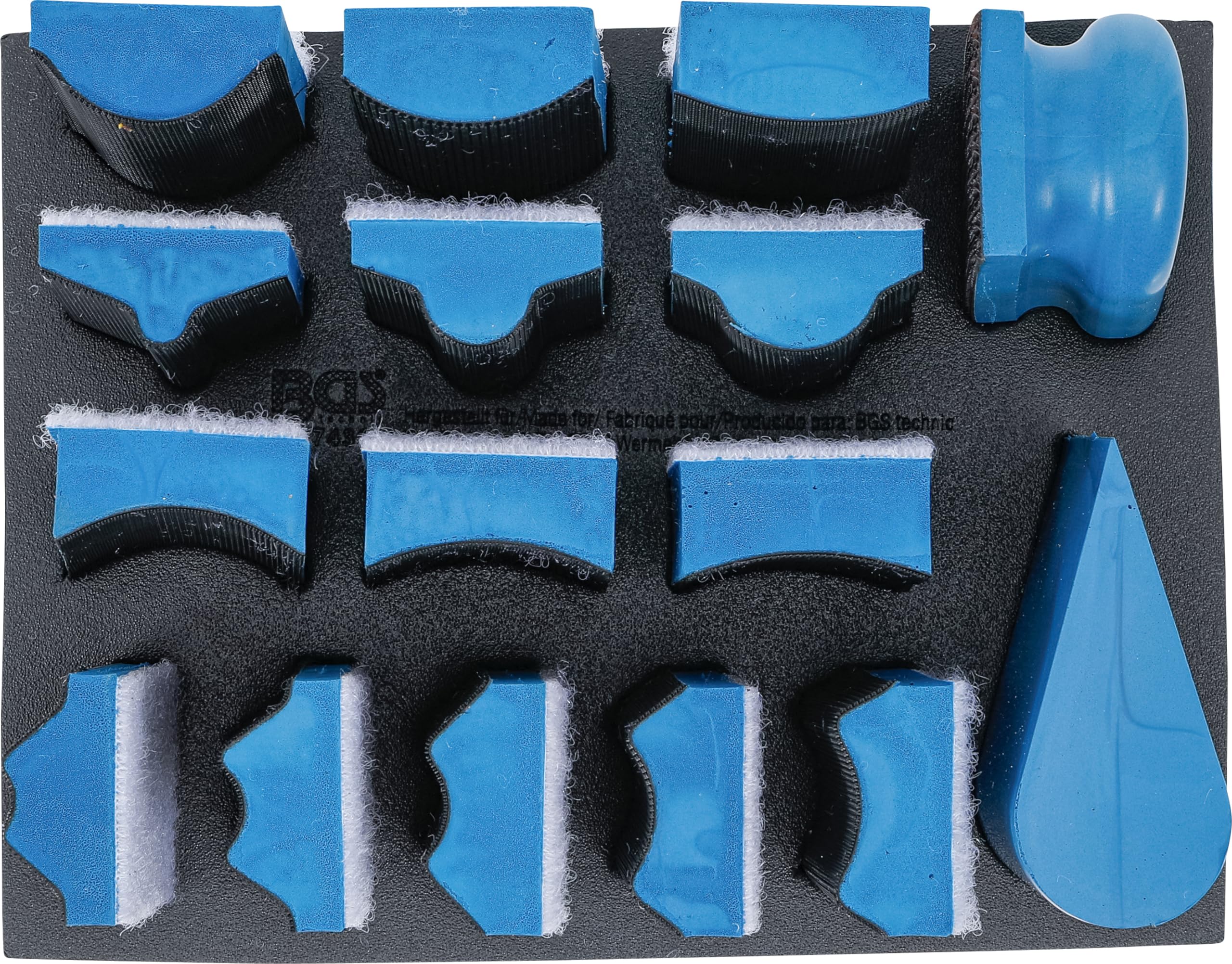 BGS 74365 | Set di blocchi abrasivi con chiusura a strappa | 16 pz.
