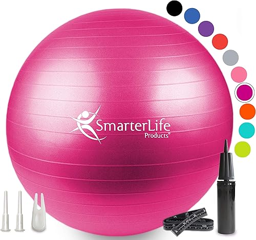 Miniatura 8 de SmarterLife - Pelota de entrenamiento para fitness, yoga, equilibrio, estabilidad o parto, ideal como silla de pelota para oficina o gimnasio en el