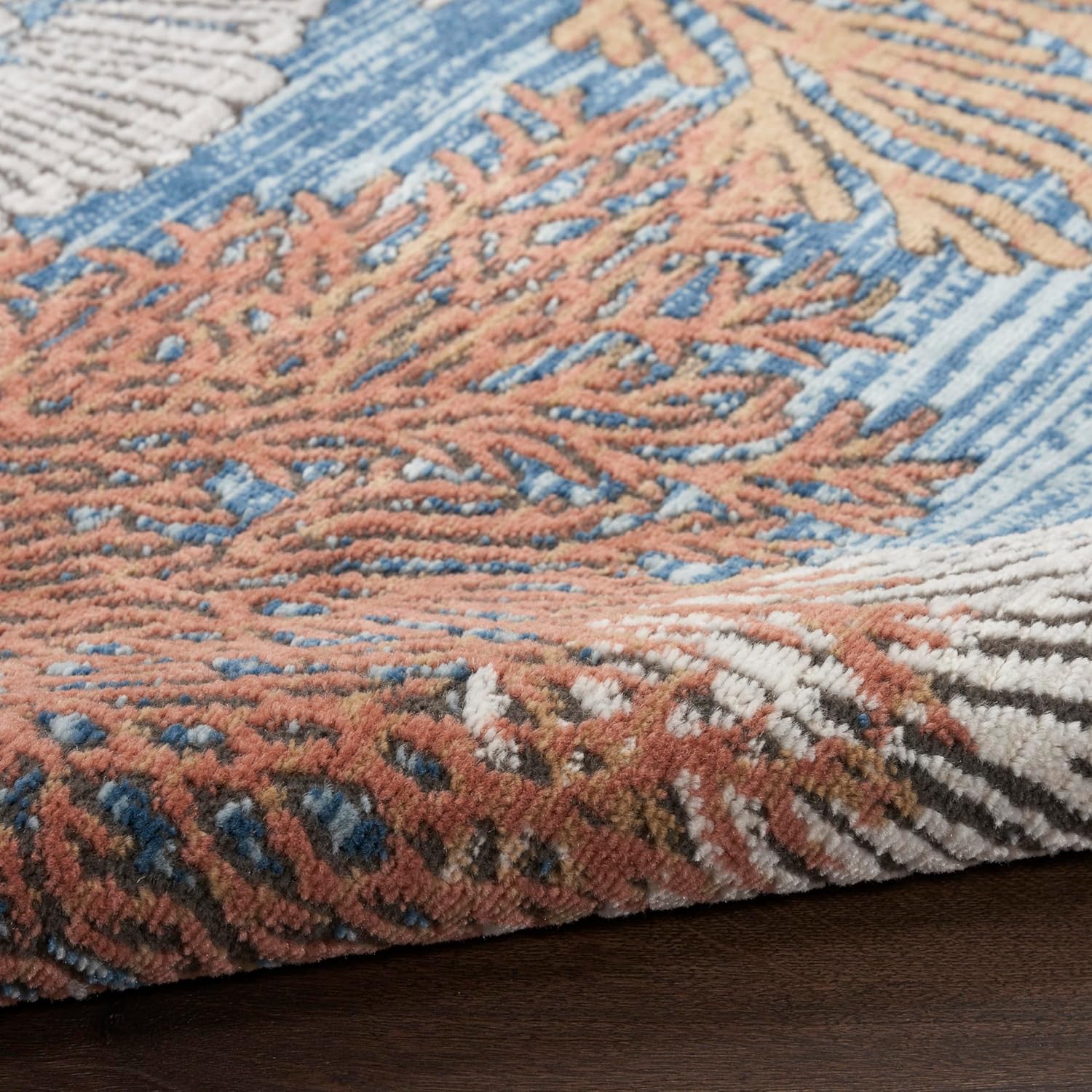 Nourison Home Pompeii Blue Multicolor 2'3" x 7'6" Area Rug - Easy Clean, Non Shedding, Bed Room, Living Room, Dining Room, Kitchen (8' Runner)