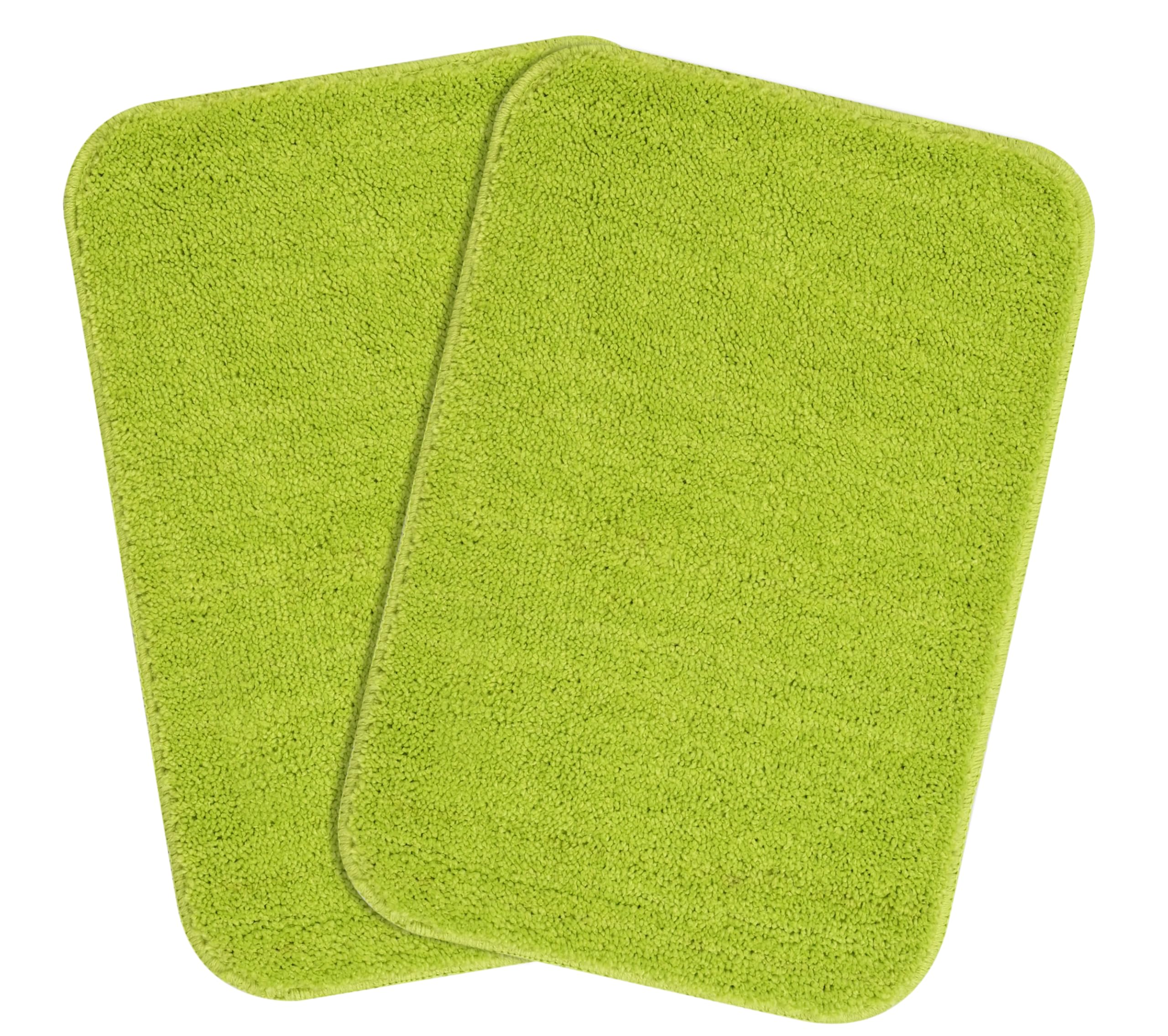 SARAL HOME EASY LIVING Saral Home Microfiber Anti-Skid Rectangular Bath Mat Pack Of 2 (Green, 40X60 Cm)