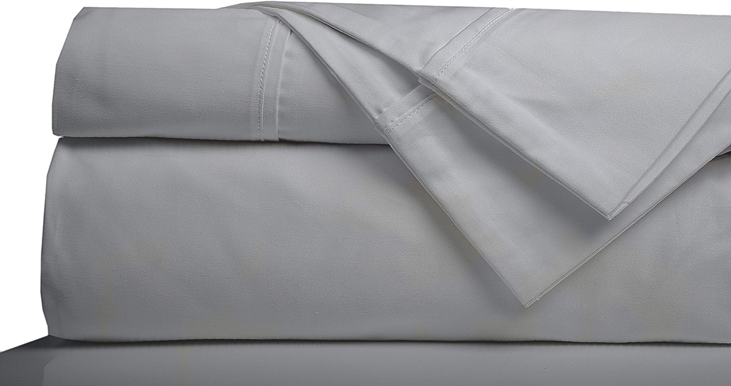 100% Egyptian Cotton Sheets Queen Size, 1000 Thread Count Luxury Breathable Sheet, 4Pc Queen Size Bed Sheet Set, Long Staple 16" Deep Pocket Sheets Set: Light GreyOEKO-TEX STANDARD 100