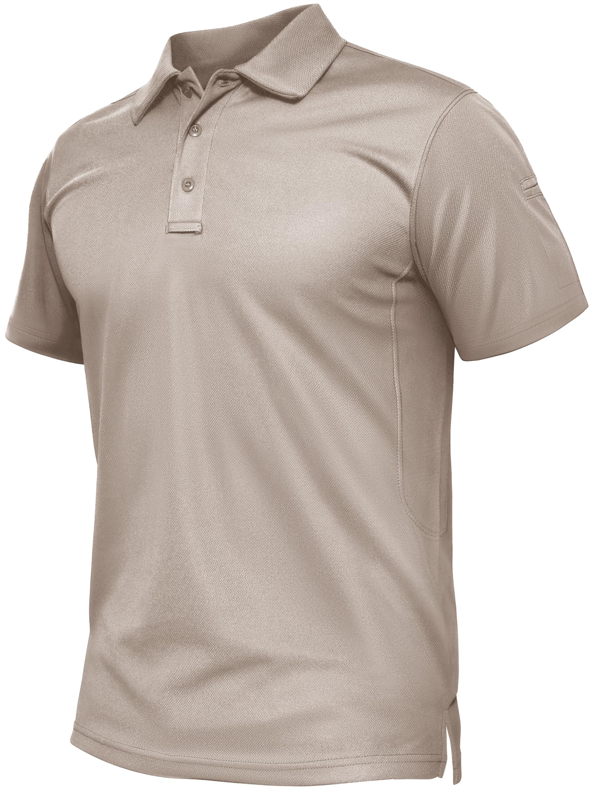 TACVASEN Mens Polo Shirts Short Sleeve Quick Dry Collared Shirt Performance Pique Polos for Athletic Tactical Golf Work