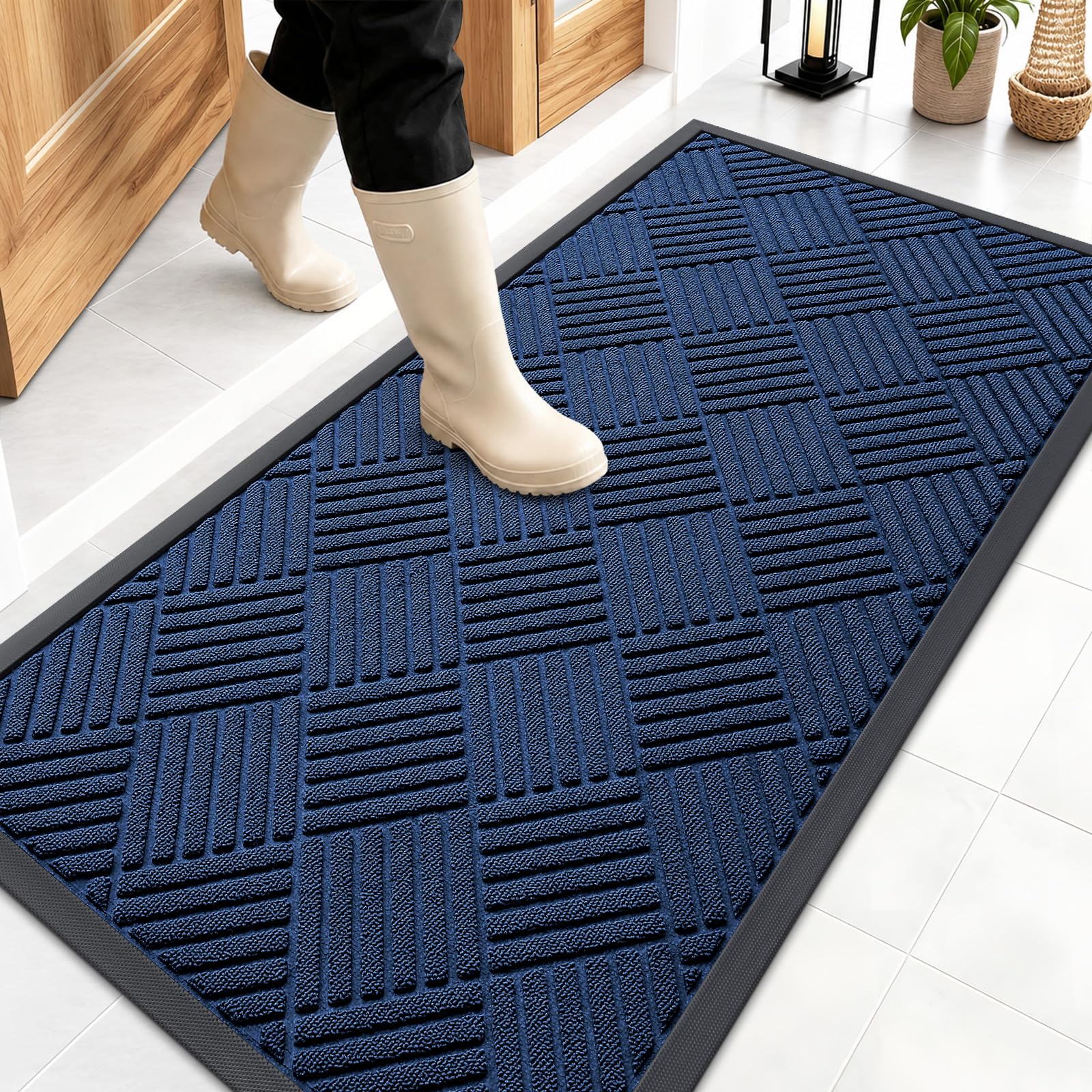 OLANLY Front Door Mat Outside Entrance 47x23, Waterproof Heavy-Duty Doormat