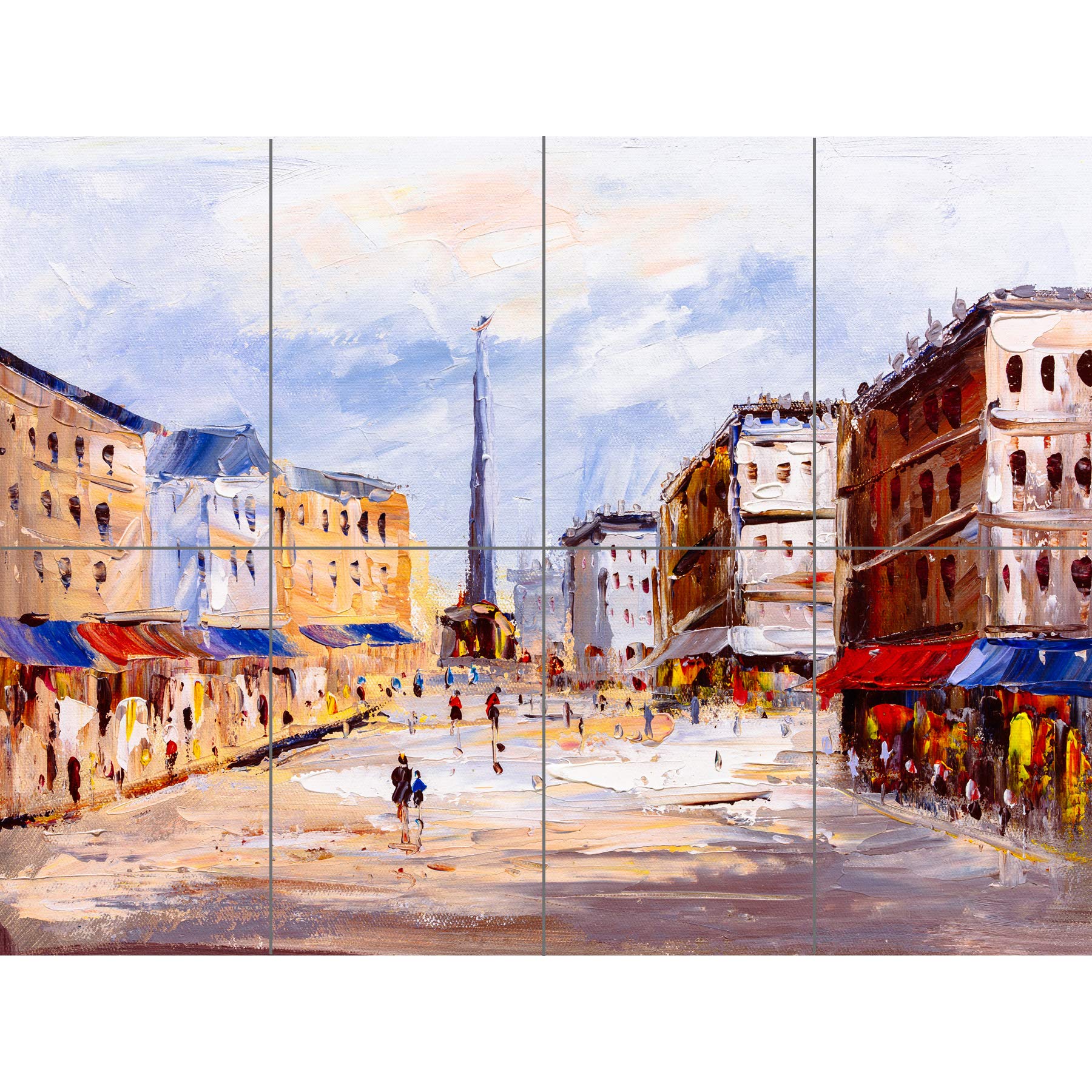 Artery8 European Cityscape Painting XL Giant Panel Poster (8 Sections)