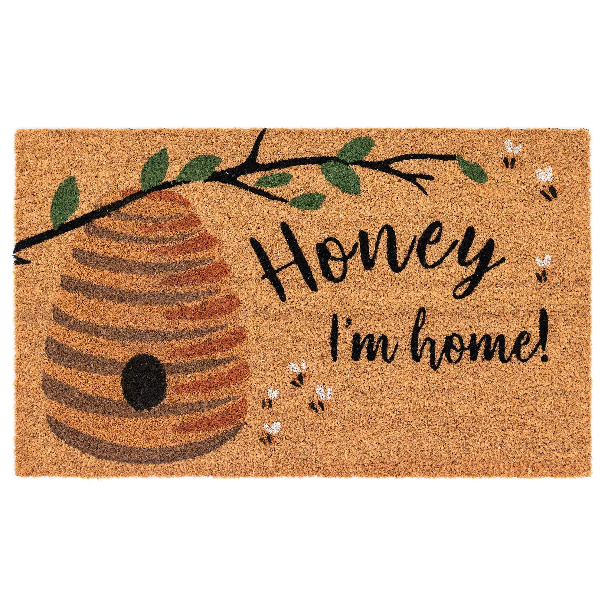 Liora Manne Natura Honey I'M Home Natural Outdoor Welcome Coir Door Mat, 1'5" x 2'6"