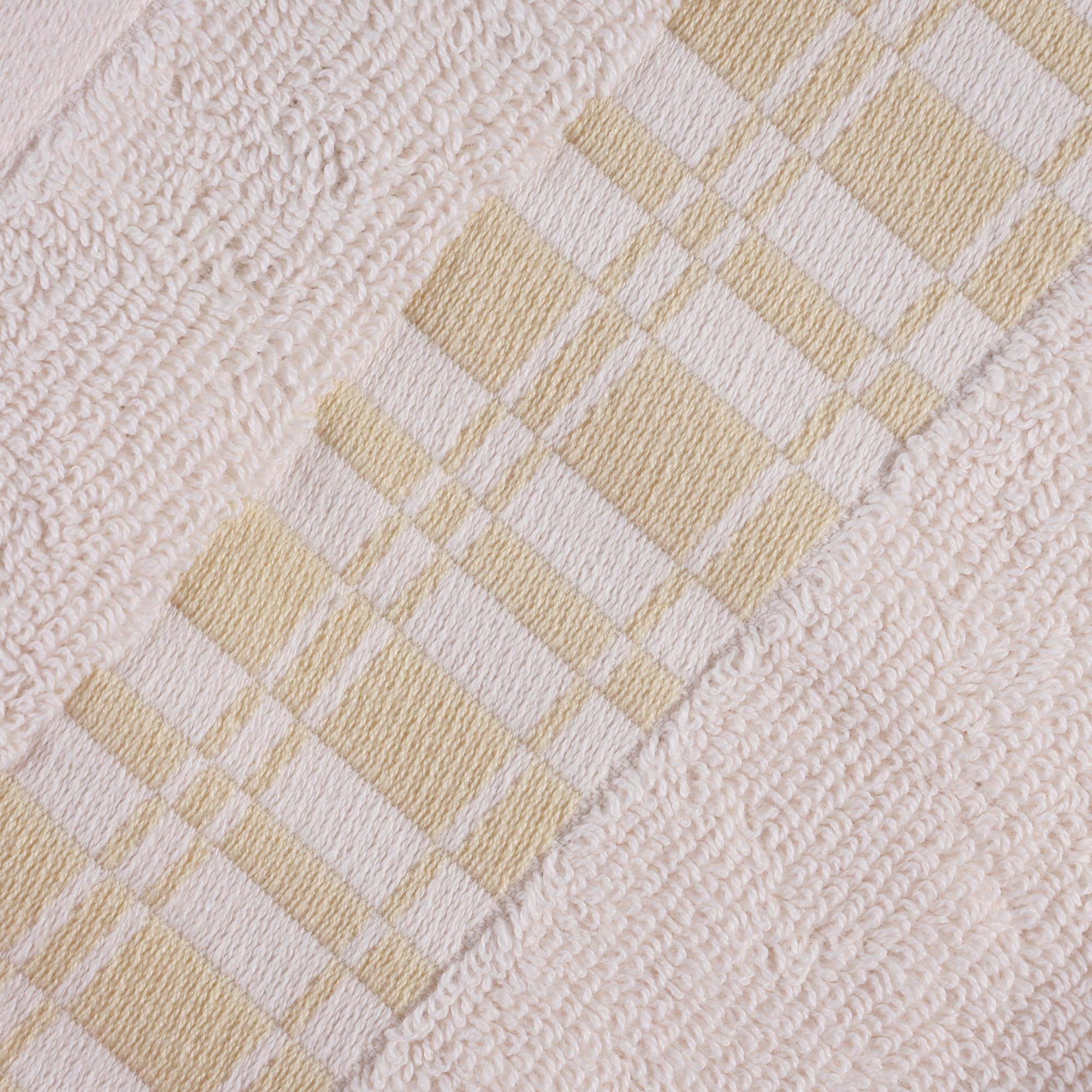 Superior Lot de 8 serviettes de bain en coton à séchage rapide, motif géométrique moderne avec bordure Dobby, serviettes de visage 33 x 33 cm, serviettes de toilette 40,6 x 76,2 cm, serviettes de bain