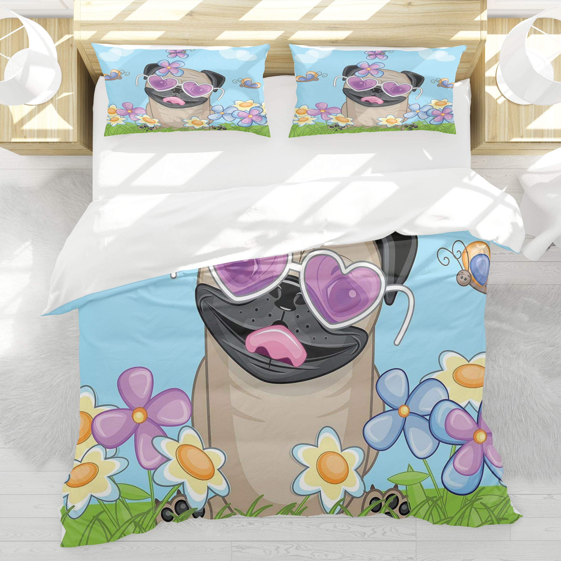 Housse de couette Carlin fleurs et papillons pour une chambre pleine d'amour