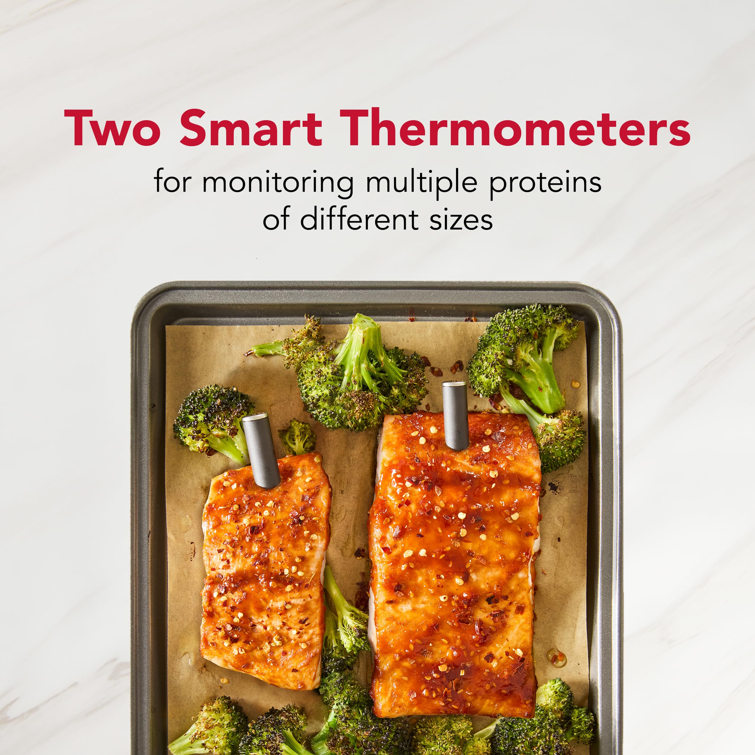KitchenAid Dual Smart Wireless Rechargeable Thermometers, KTH12BM | Two Thermometers, Waterproof Design, Dishwasher-safe, Long-Range Bluetooth, Ideal for BBQ, grill, air fryer use