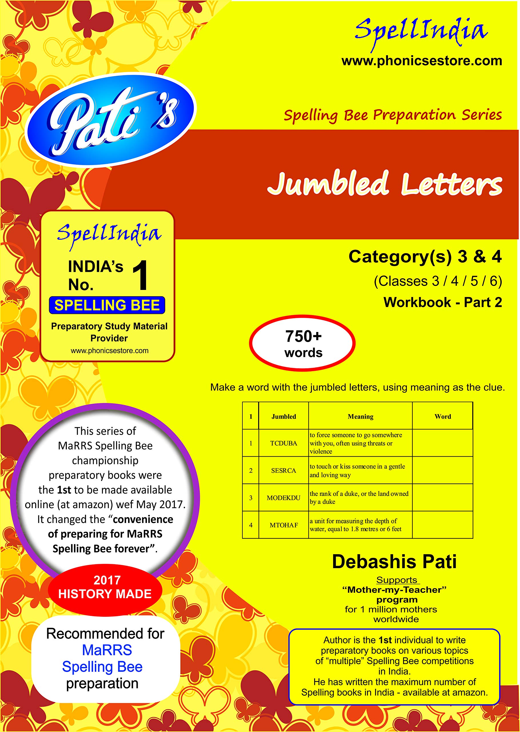 Buy Jumbled Letters Workbook - Category(s) 3 & 4 - Part 2 - for Classes 3  to 6 - Prepare for MARRS Spelling Bee .... from Spell India ... for pre  purchase
