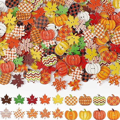 Miniatura 10 de JUNEBRUSHS 260 unidades Botones de madera de cuadro Buffalo de Navidad, 4 agujeros, redondos, para costura, botones de madera para calcetines Rojo