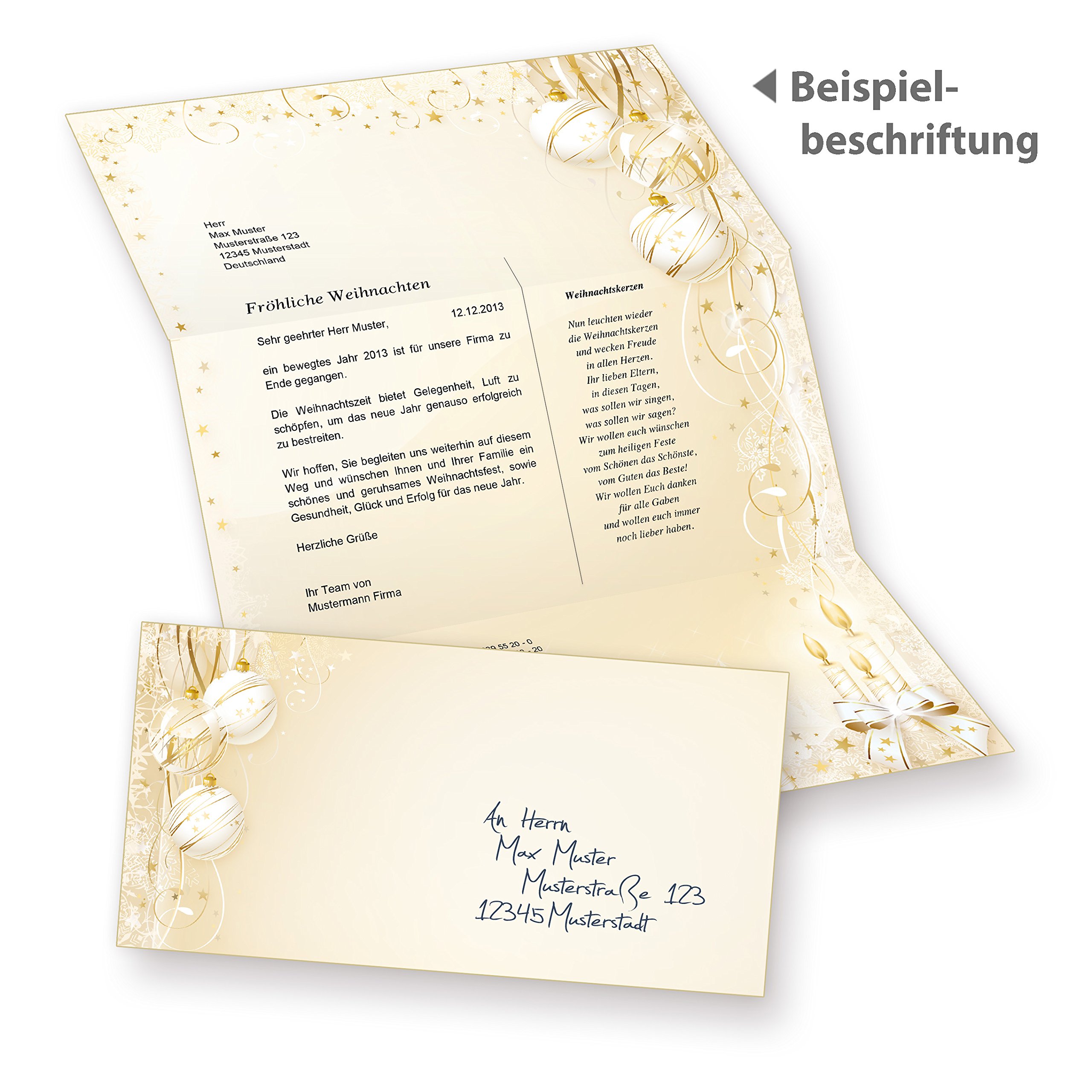 Weihnachtsbriefpapier Weihnachtsmärchen Set (100 Sets mit Umschlägen OHNE Fenster) weihnachtliches Papier A4 Briefpapier mit Umschläge
