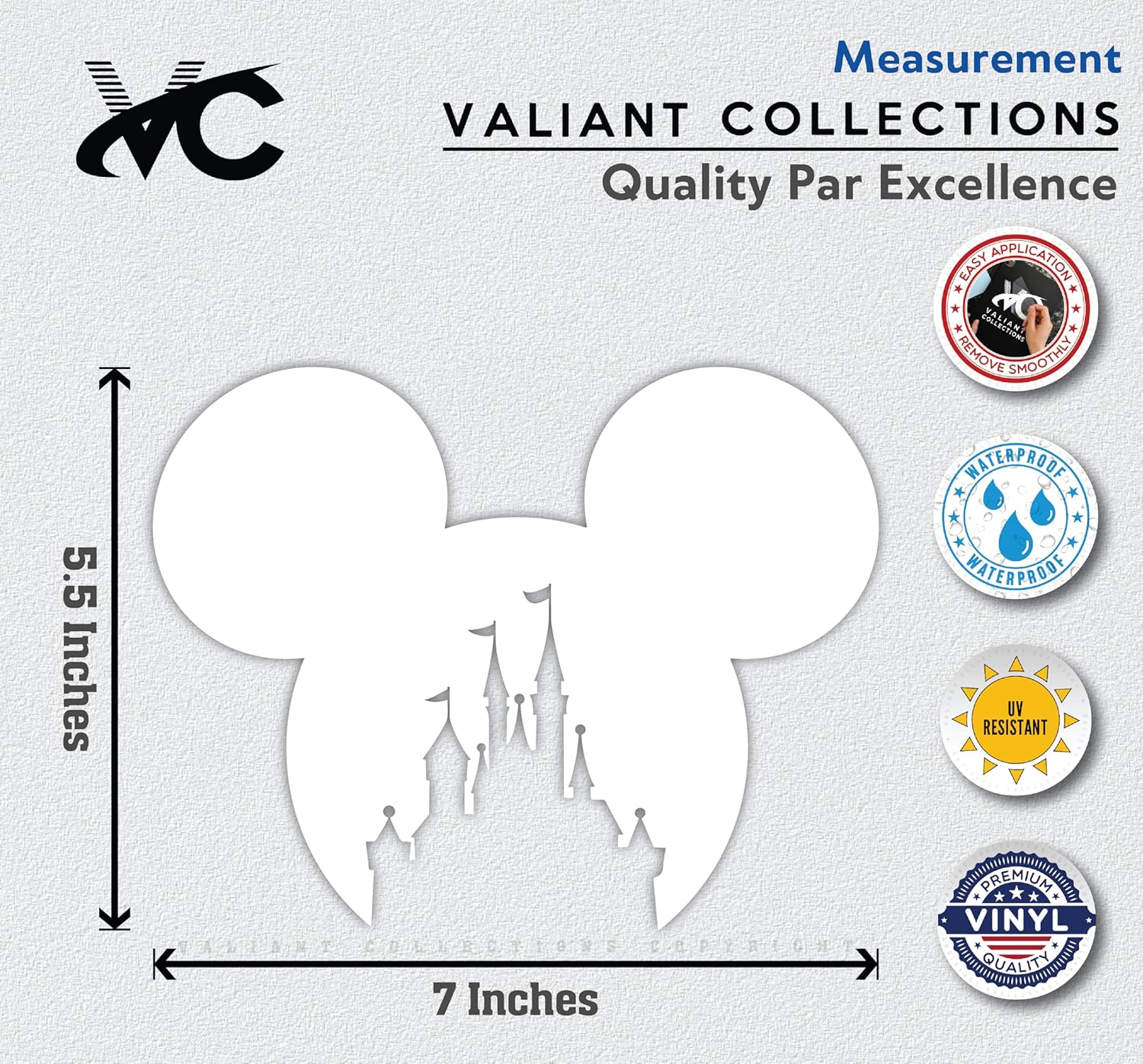 – Mickey Mouse Disney Castle Stickers - Vinyl Decal for Car & Van-Indoor & Outdoor use for Long Lasting - Waterproof Quote Stickers for Laptop – VC 468 - Image 3