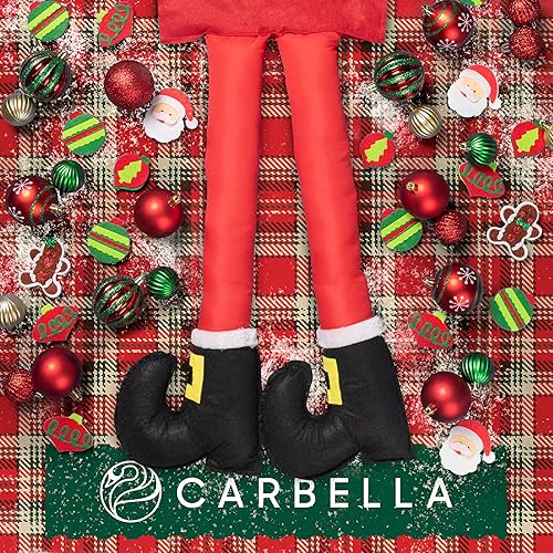 Miniatura 6 de Carbella Tronco patas de Papá Noel decoración de coche de Navidad, patas de Papá Noel rellenas para coche, vacaciones, Navidad, pies de Papá Noel