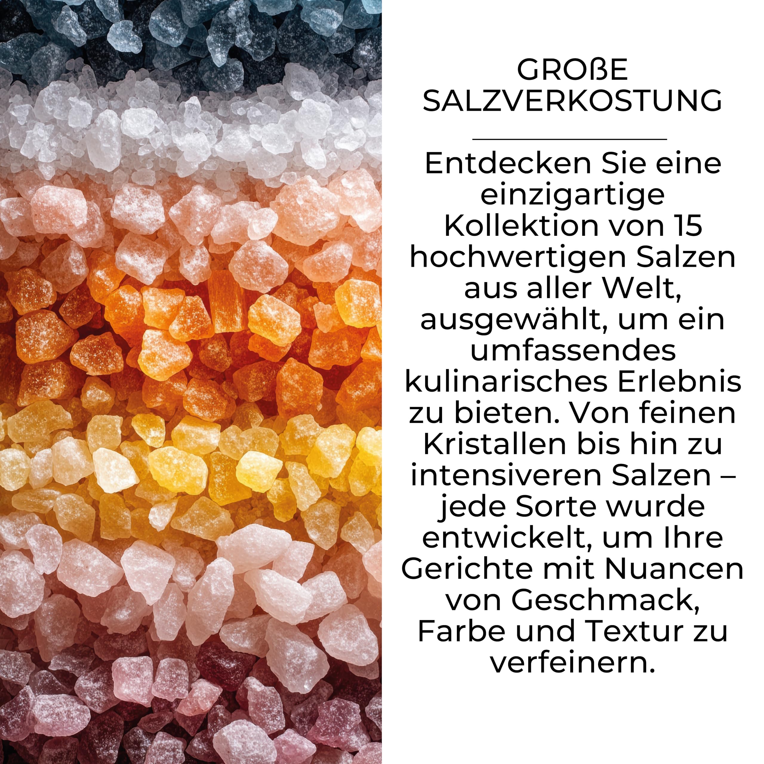 Gourmet Salz Set 15er Bembo – Premium Salz Geschenkset – Seltene Salze aus aller Welt – Gewürz Set Küche
