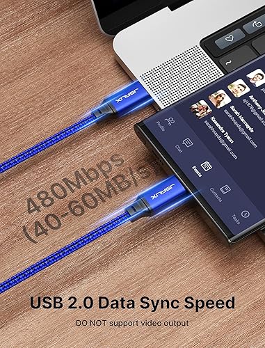 Miniatura 6 de JSAUX Cable de carga rápida USB C a USB C de 100 W 2 unidades de 6,6 pies, compatible con iPhone 1515 Plus15 Pro Max, Samsung S24S24+S24