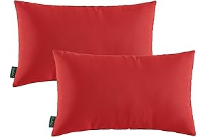 Red Outdoor Waterproof Lumbar Pillows for Patio Furniture