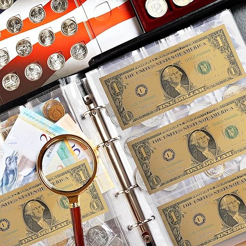 Miniatura 5 de DSLSQD 100 fundas para billetes de dólar, fundas para dinero en efectivo, papel transparente, fundas protectoras para monedas, sobres de ahorro de