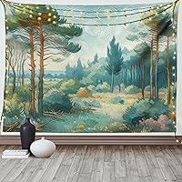 Vista 158 de Ambesonne Tapiz de naturaleza, silueta de oso salvaje en el bosque de la selva en la noche oscura, ilustración para colgar en la pared para Verde