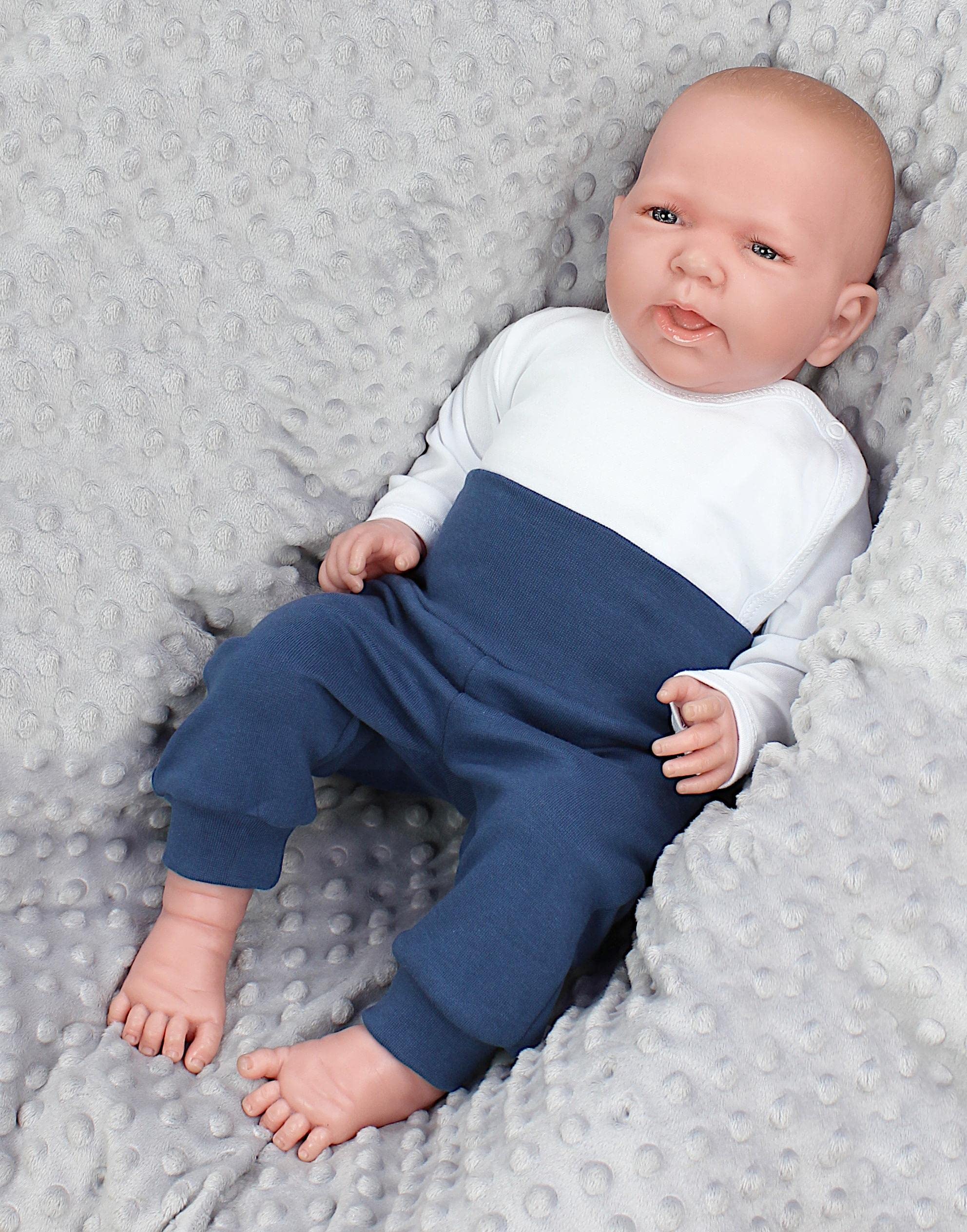 TupTam Pantalones Bebé Niño 3 Unidades – Pantalones Bebe de Algodón con Cintura Ancha y Puños