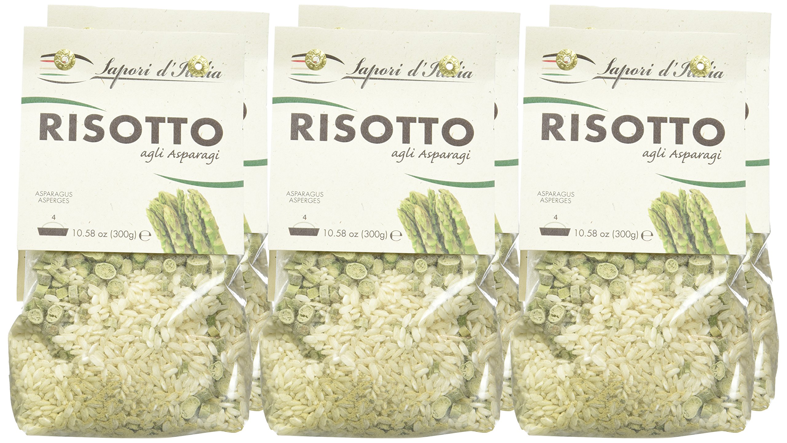 SAPORI D'ITALIA Préparation pour Risotto aux Asperges 300 g - Lot de 6