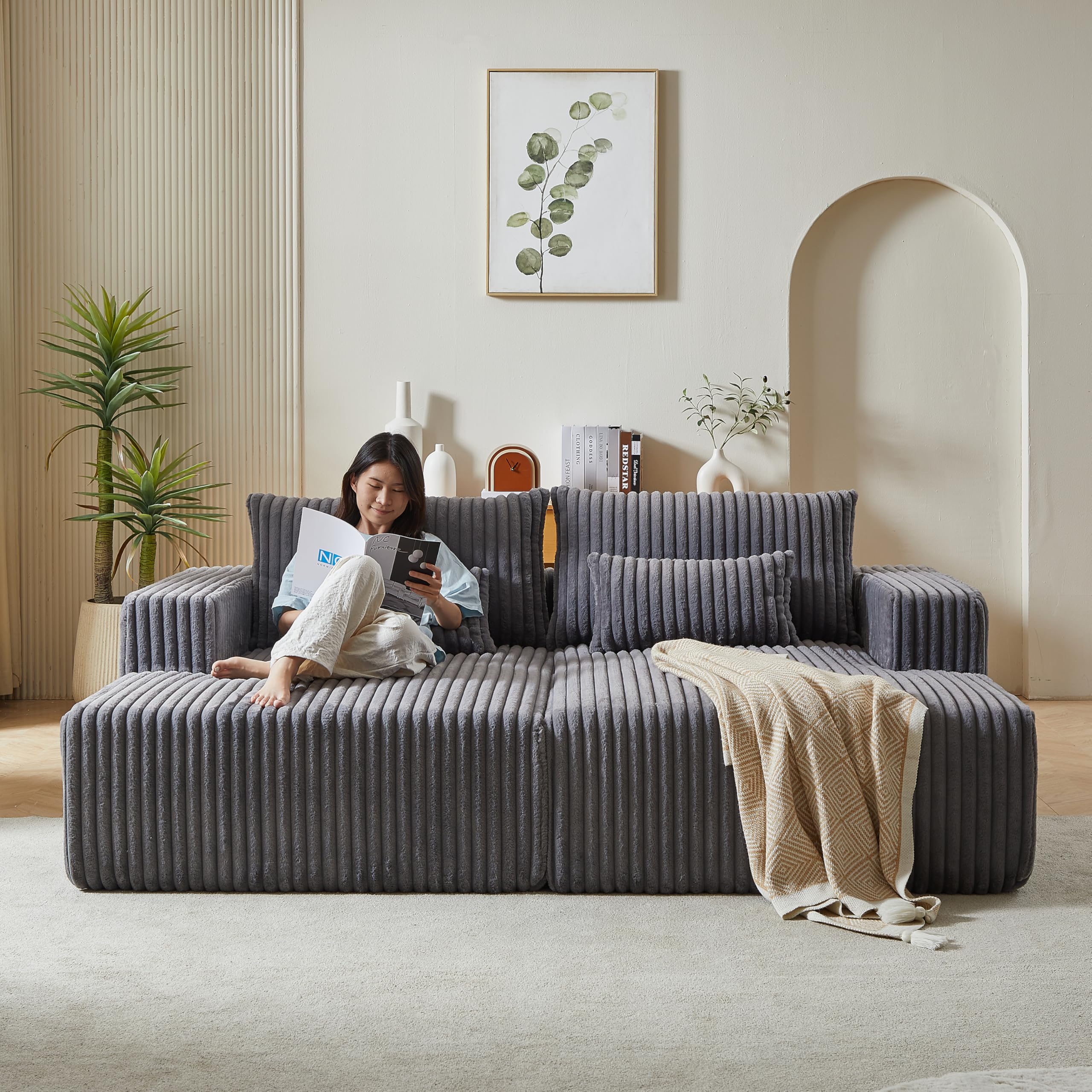 Amazon｜特大ラブシート コーデュロイソファ 87インチ 居心地の良い