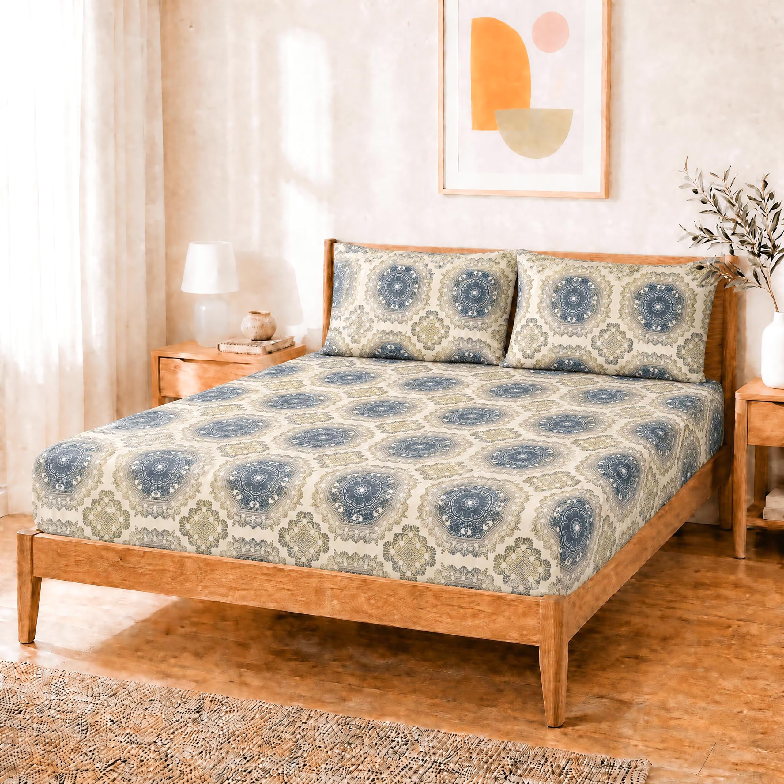 Salt Earth Queen Fitted Sheet - Cotton Feel & Deep Pocket -13