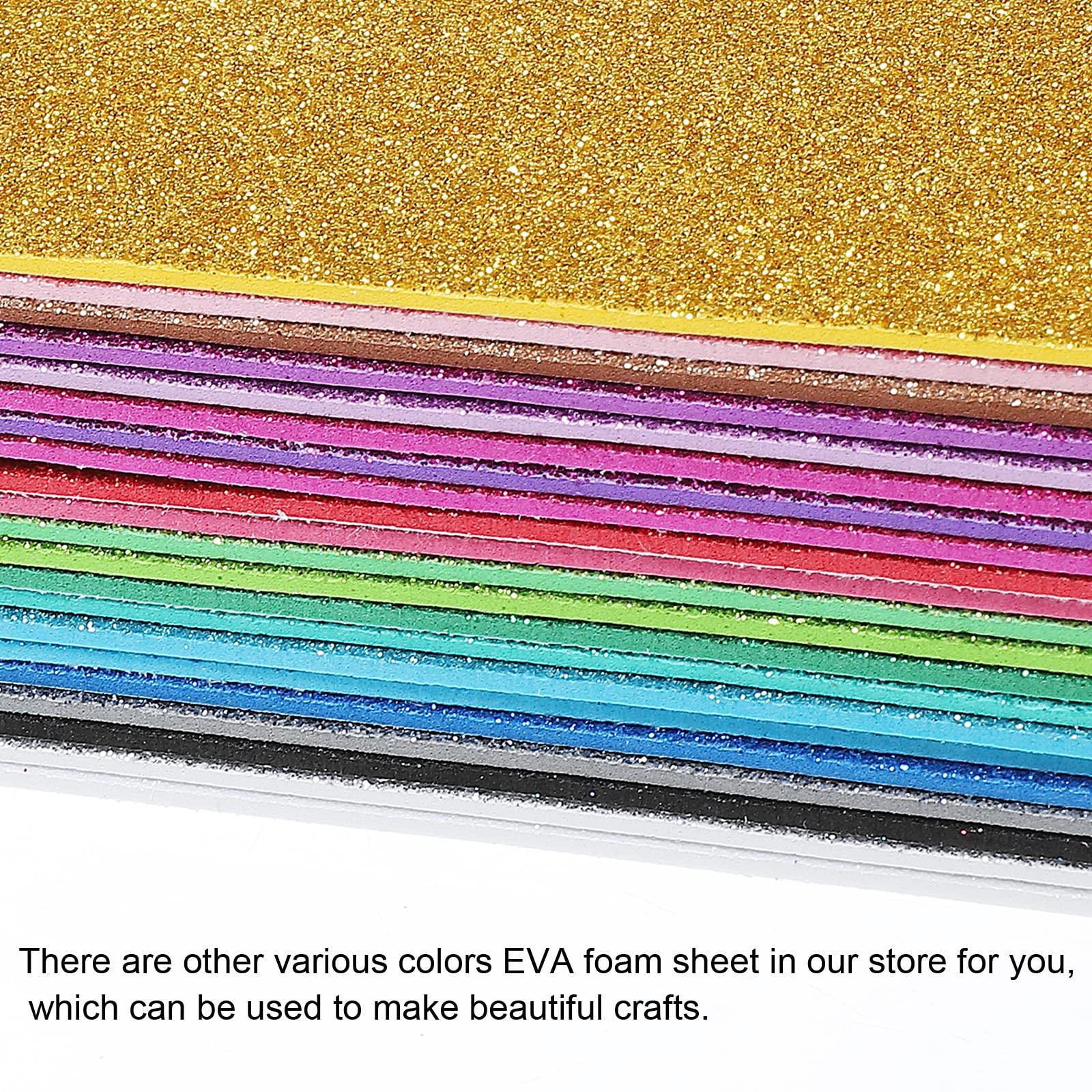 PATIKIL 10 Sheets 2mm Glitter Foam Sheet, 16 X 12 Gold