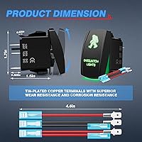 Vista 6 de MICTUNING 5pin BIGFOOT Interruptor basculante ON-OFF Luz LED 20A 12V Verde