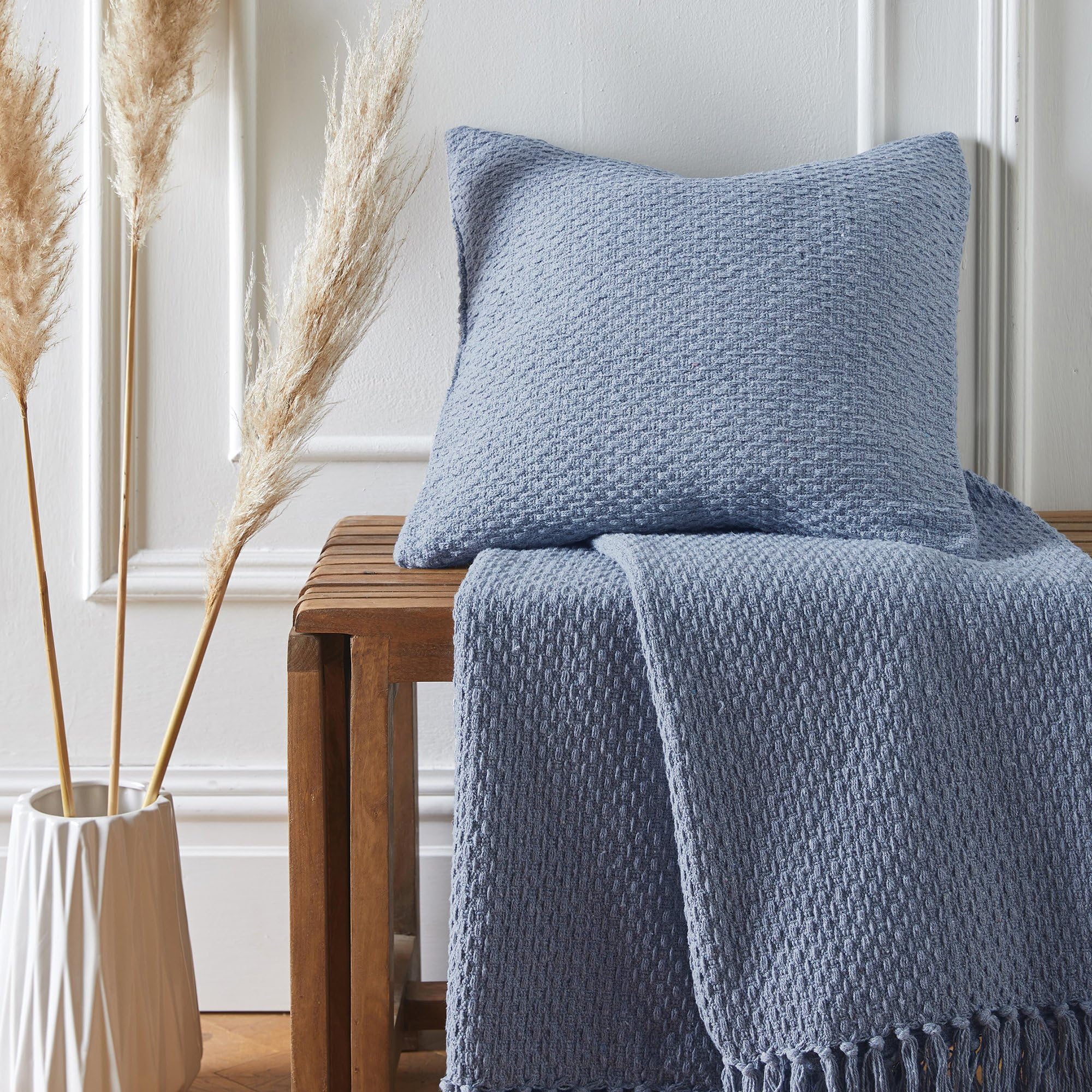 Drift Home - Hayden - Eco-Friendly Cushion Cover - 43 x 43cm in Blue